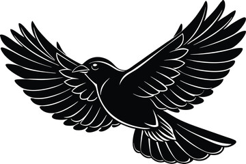 Obraz premium Bird flying silhouette isolated Vector illustration