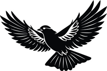 Obraz premium Bird flying silhouette Vector