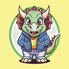 Vector Triceratops Mascot Illustration with a Simple and Modern Design