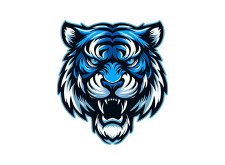 Colorful Angry Tiger Face Ar...