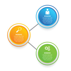 Fototapeta premium Circle modern 3 step design for infographic concept editable template