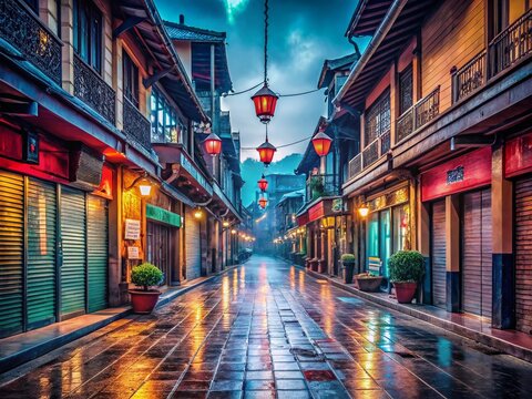 2019-nCoV Outbreak: Empty Chinese City Street, High Depth of Field