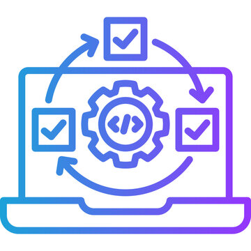 Script Automation line gradient icon