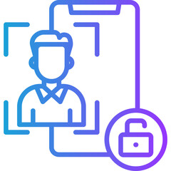 Obraz premium User Authentication line gradient icon