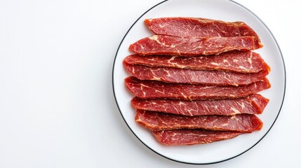 Delicious Beef Jerky Slices on a Plate