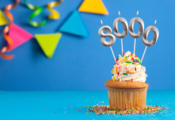 Number of followers or likes - Candle number 8000