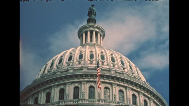 1980s United States Capitol building east front on Capitol Hill in Washington DC. Home of United States Congress, legislative branch of the USA federal government. Historical United States in 1980.