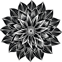 black silhouette hawaiian flowers