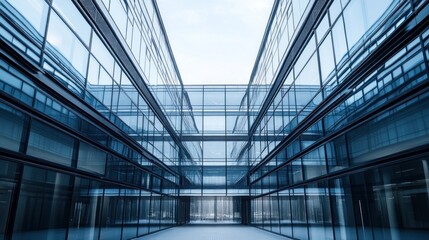 Modern Glass Architecture, Stunning Perspective of a Contemporary Building's Interior