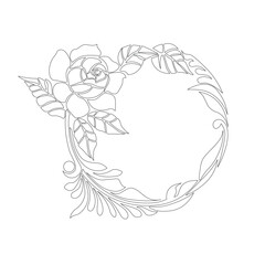 Floral Design A classic black and white floral design element featuring elegant, curved leaves and intricate detailing. Ornamental Perfect for use in decorative borders, logos