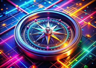 Abstract Digital Compass: Navigating the Future's Virtual Landscape