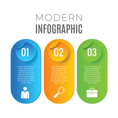 Modern business 3 step concept infographic creative template editable design