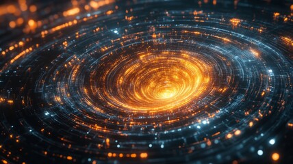 Obraz premium Abstract swirling vortex of light and energy data