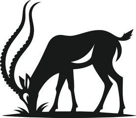 antelope bending down to graze vector