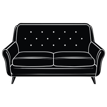 recommend clip art: Sofa silhouette vector