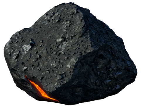 A hyperrealistic volcanic rock with rough texture and molten lava detailing - Powered by Adobe