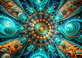 Abstract Turquoise Comic Book Background - Surreal Digital Art