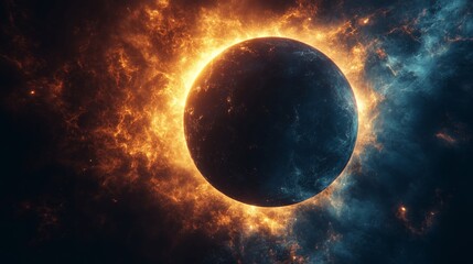 Obraz premium Celestial Shadow Light and Energy in Darkness