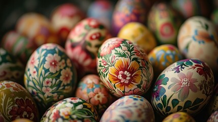 Obraz premium An Easter decoration with cool chicken and egg. Easter holiday concept.