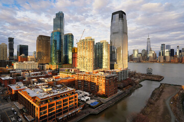 Obraz premium A March evening in Jersey City.