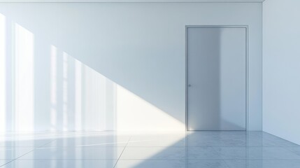 Fototapeta premium Minimalist interior design inspiration bright modern room with shadows tranquil ambiance contemporary style