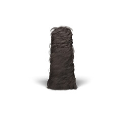 Hairy Letter I. Letter, Alphabet, Fur, Wool, Hairy, Fuzzy, Texture, Soft, Gray, Fiber, Fluffy, Design, Isolated, Typography, Symbol, Sign.