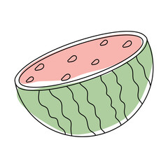 Freshly cut watermelon slices on a clean surface in a kitchen setting during summer