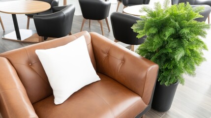 Fototapeta premium Lounge Area With Comfy Seating --ar 169 --style