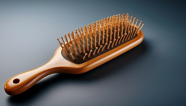 wooden comb isolated on white