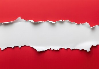 Torn paper revealing a bright red backdrop.