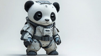 Fototapeta premium toy panda with a gift