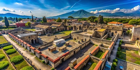 Obraz premium Aerial View of Labrum in the Stabian Baths, Pompeii, Italy