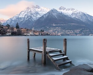 Alpine Lake Pier for Winter Dawn.