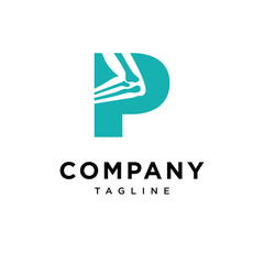Letter P Elbow surgery Logo Icon Vector
