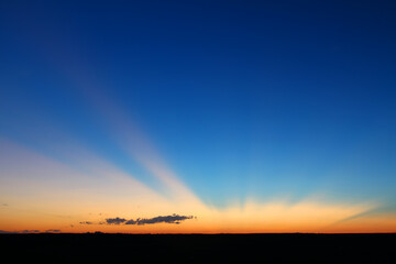 Summer senset over Buffalo Gap National Grassland of South Dakota