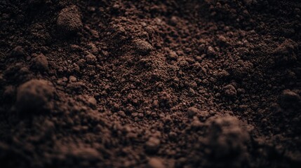Close-up of Dark Brown Soil Texture