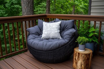 The Image Features A Cozy And Stylish Outdoor Sea A2a4630e-5 1715