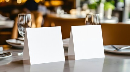 Two Blank Clean White Card Stock Table Tent Cards Cd666454-d 1821