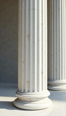 Ancient white marble column detail, weathered texture, design, classical, columncapital
