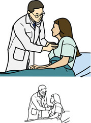 Doctor Examining a Patient vector