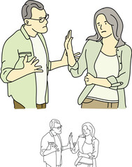 Couple having an argument vector