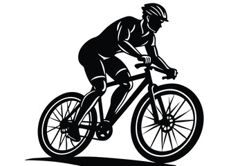 Man riding a bicycle silhouette vector