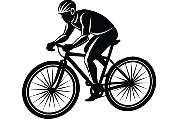 Man riding a bicycle silhouette vector