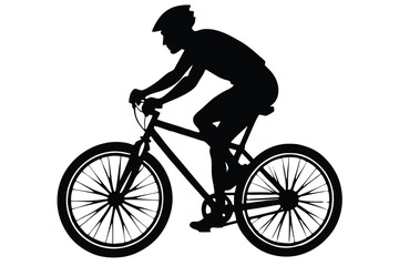 Obraz premium Silhouette of a cyclist male vector illustration