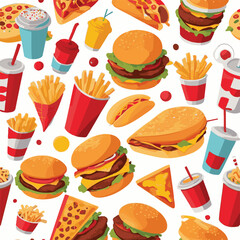 fastfood, fast, snack, meal, food, lunch, burger, dinner, background, delicious, meat, american, menu, unhealthy, restaurant, isolated, cheeseburger, junk, set, hamburger, fat, sandwich, tasty, eat, c