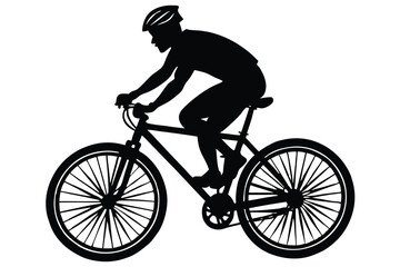 Silhouette of a cyclist male vector illustration