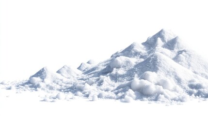 Fototapeta premium Pile of White Powder on White Background