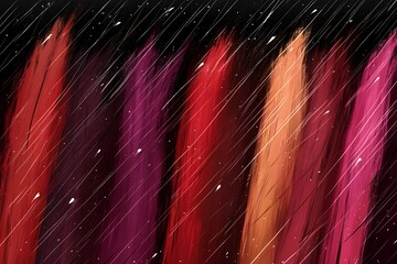 Abstract Vibrant Brush Strokes on Dark Backdrop Illustration Art