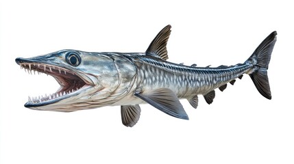 Naklejka premium A fierce aquatic predator with sharp teeth and streamlined body ideal for marine life studies