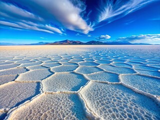 Bolivian Salt Flats Texture: Close-Up Detail of Uyuni's Pristine Surface